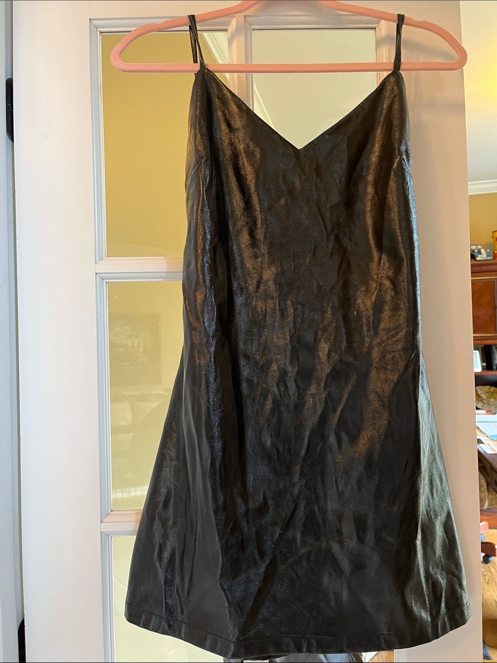 Topshop Black Satin Slip Mini Dress